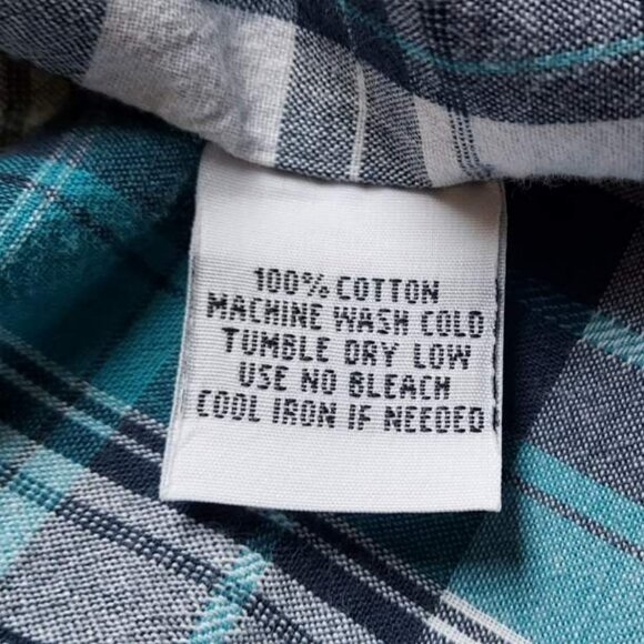 Pop Icon turquoise and white plaid cotton shirt - Picture 6 of 10